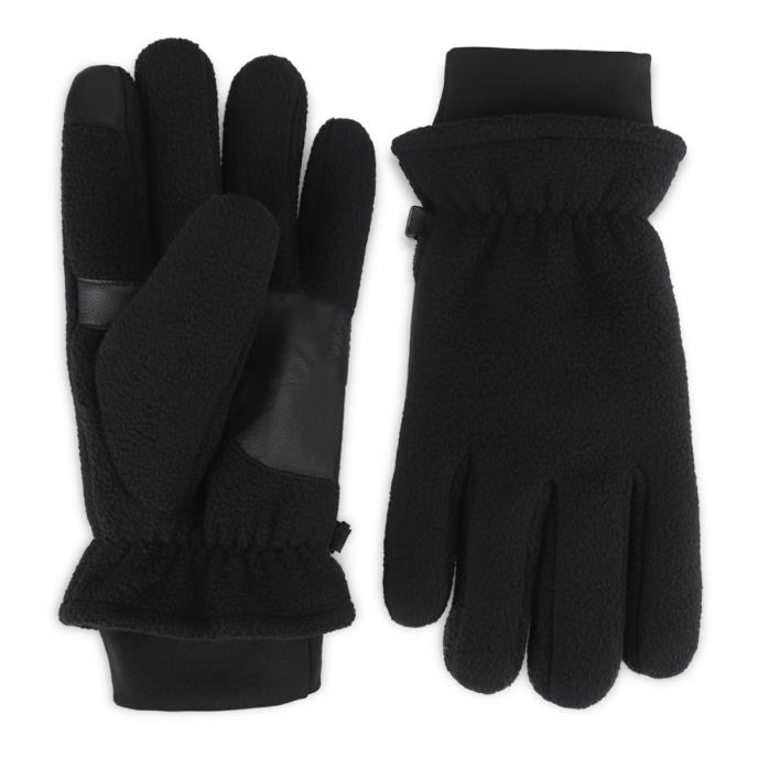 Isotoner® Mens Fleece Glove Black Extra Image 2